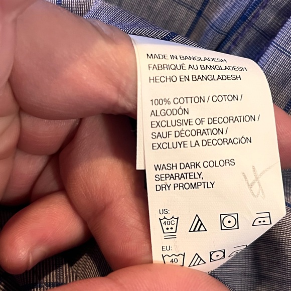 NWT Izod men’s purple striped button down up shirt cotton pocket size large - Picture 9 of 10